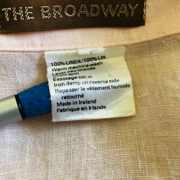 The Broadway Vtg Pink Linen S/S Button Frnt Blouse - Picture 7 of 8